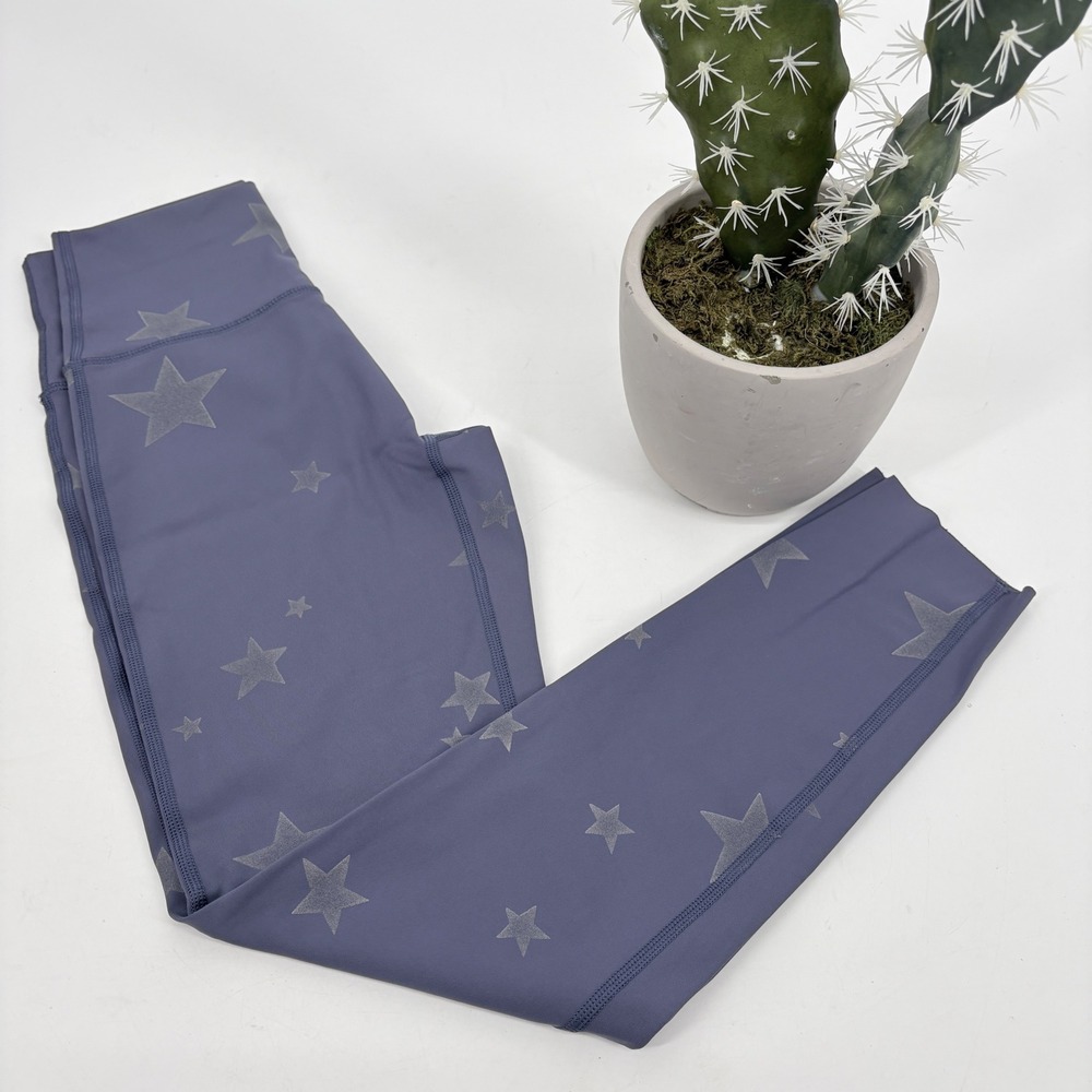 Aerie Chill Play Move High-Rise Shiny Star Print Compression Leggings Size Small